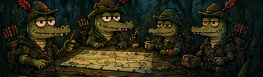 The Hood planning a hunt around a map